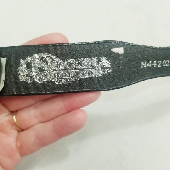 Noosa western studded belt black heart concho leather size 28 NO BUCKLE‎ - Picture 7 of 13